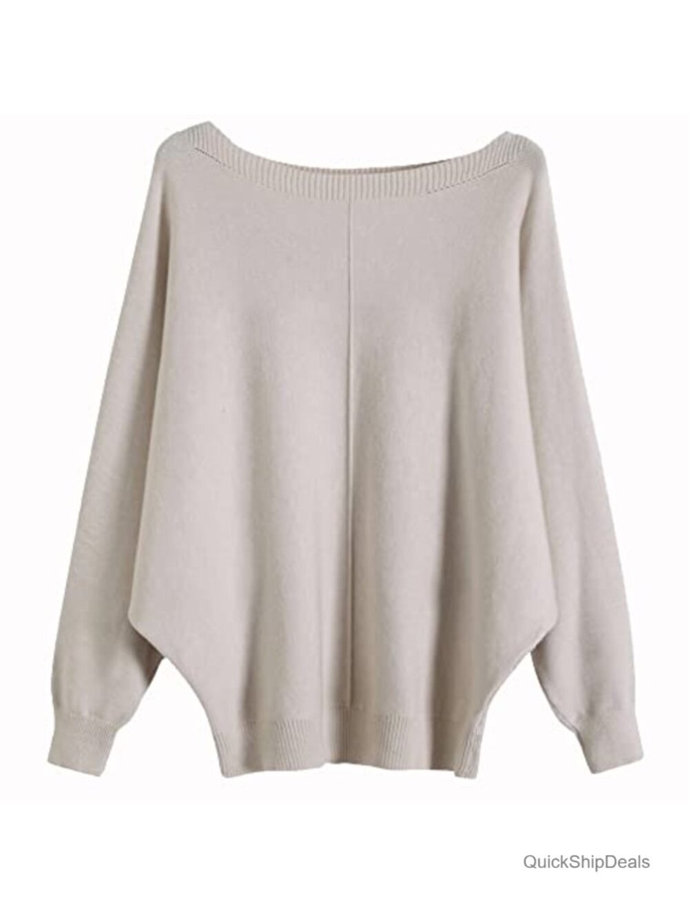 Oversized Boat Neck Batwing Knitted Pullover Sweater